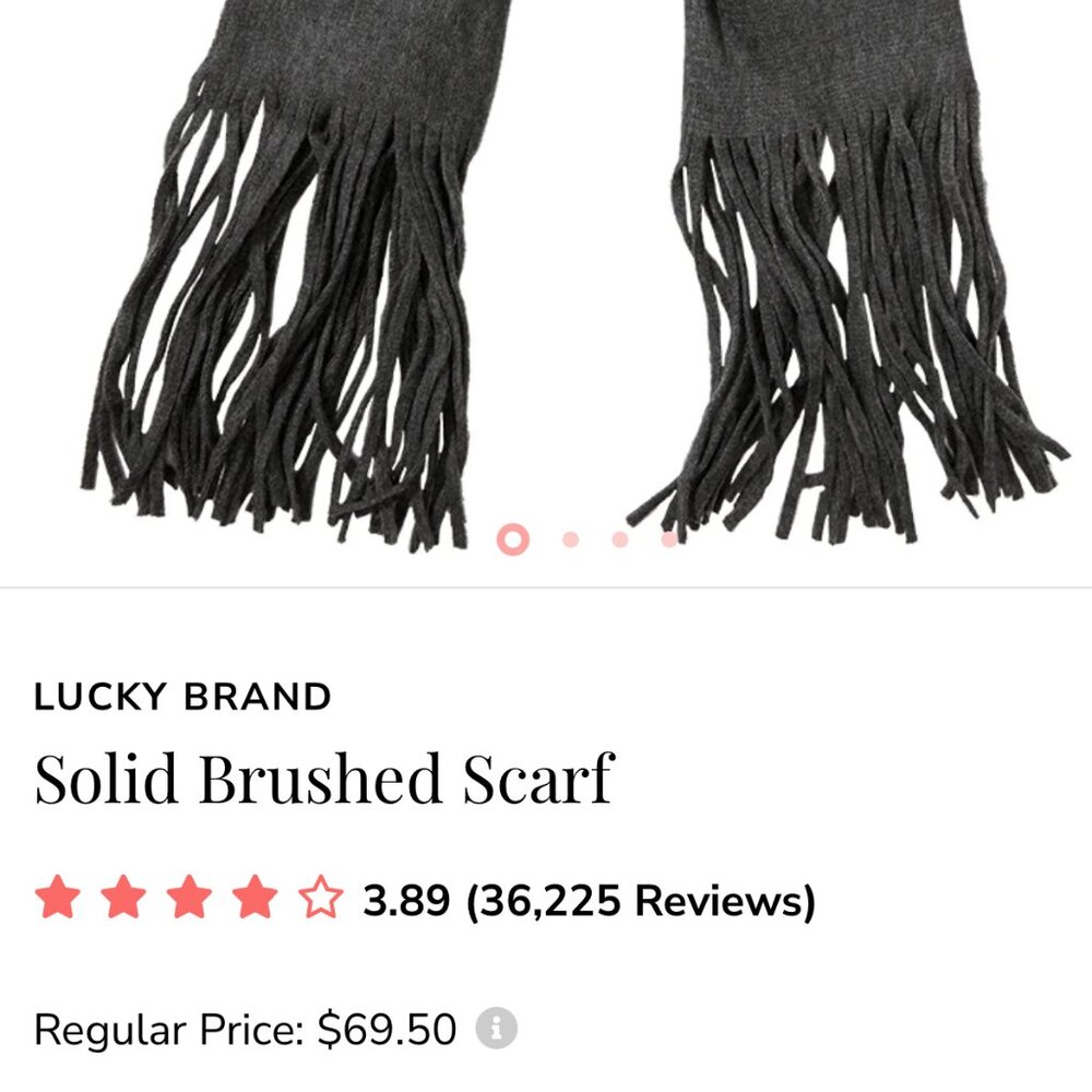 LUCKY‎ BRAND Solid Brushed Fringed Scarf Wrap Shawl (BRAND NEW IN PACKAGE!) - Picture 6 of 6